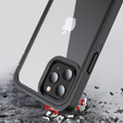 Tok iPhone 12/12 Pro készülékhez, Shockproof, fóliával, fekete