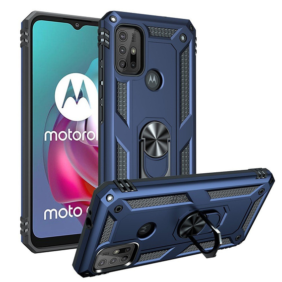 Páncélozott telefontok a Motorola Moto G10/G30, Nox Case Ring, kék