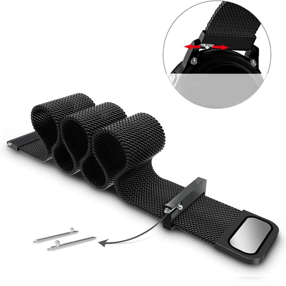 Bransoleta Milanese 18mm do Garmin Vivoactive 4S / Venu 2S, Black