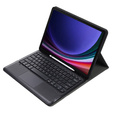 Tok + billentyűzet Samsung Galaxy Tab S9+, Leather Pen Slot TouchPad, fekete