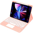 Tok + billentyűzet iPad Air 10.9 4 2020 / 5 2022, Touchpad, rózsaszín rose gold