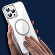 Telefontok a iPhone 14 Pro, ERBORD Hybrid MagSafe Case, ezüst