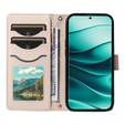 Flap tok Xiaomi Redmi Note 14 Pro 5G / Xiaomi Redmi Note 14 Pro+ 5G / Xiaomi Poco X7 5G, Rhombus Crossbody Leather, bézs színű