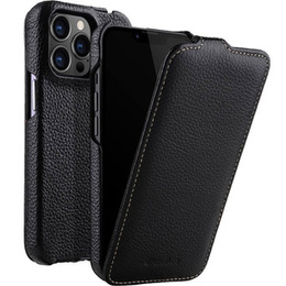 MELKCO flip tok iPhone 14 Pro Max-hoz, bőr, flip, fekete