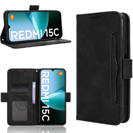 Pattintható tok a Xiaomi Redmi 15C 4G/LTE, Card Slot, fekete
