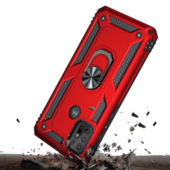 Páncélozott telefontok a Motorola Moto G10/G30, Nox Case Ring, piros