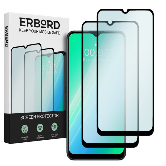 2x edzett üveg a Realme C31, ERBORD 3D teljes képernyő
