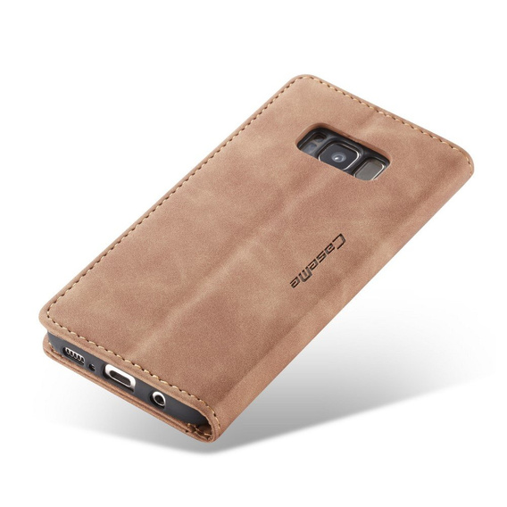 CASEME tok Samsung Galaxy S8, Leather Wallet Case, barna