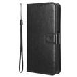 Pattintható tok a Xiaomi 14T, Crazy Horse Wallet, fekete