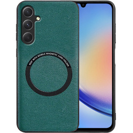Telefontok a Samsung Galaxy A34 5G, Leather Hybrid MagSafe, zöld