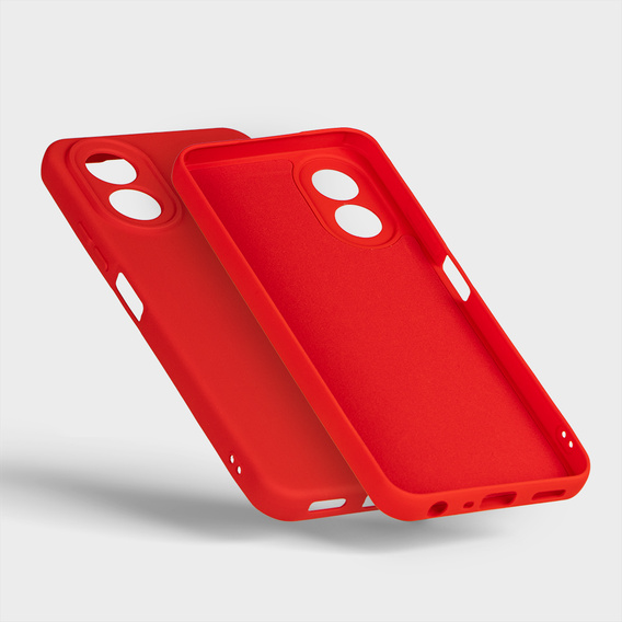 A tok Oppo A18 4G / A38 4G, Silicone Lite, piros + 9H üveg