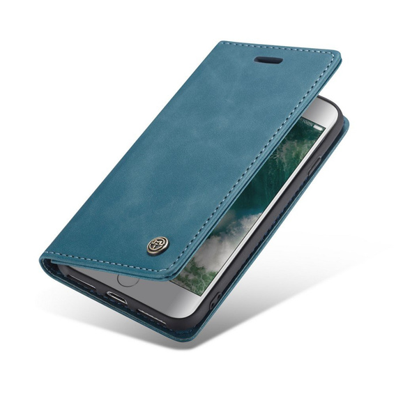 CASEME tok iPhone 7/8/SE 2020/SE 2022, Leather Wallet Case, kék