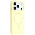 Szilikon tok iPhone 17 Pro Max készülékhez, MagSafe, ütésgátló, sárga színű