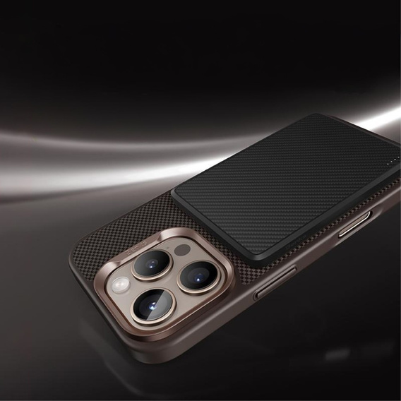 BENKS Kevlar tok iPhone 16 Pro, MagSafe, Carbon Fiber, barna