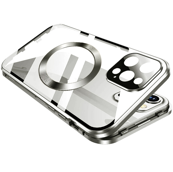 Magnetic Dual Glass MagSafe tok iPhone 16 Pro Max, titánium