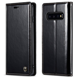 CASEME flip tok Samsung Galaxy S10+ Plus, Waxy Textured, fekete