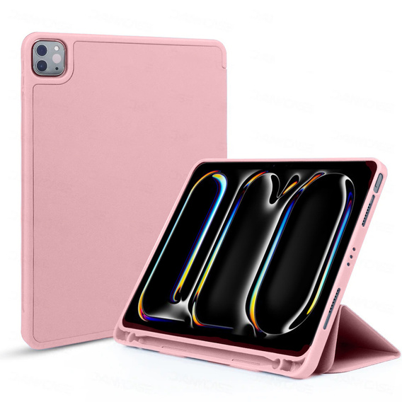 Tok Apple iPad Pro 13" 7 gen. 2024 (A2925, Smartcase tolltartóval, rózsaszín