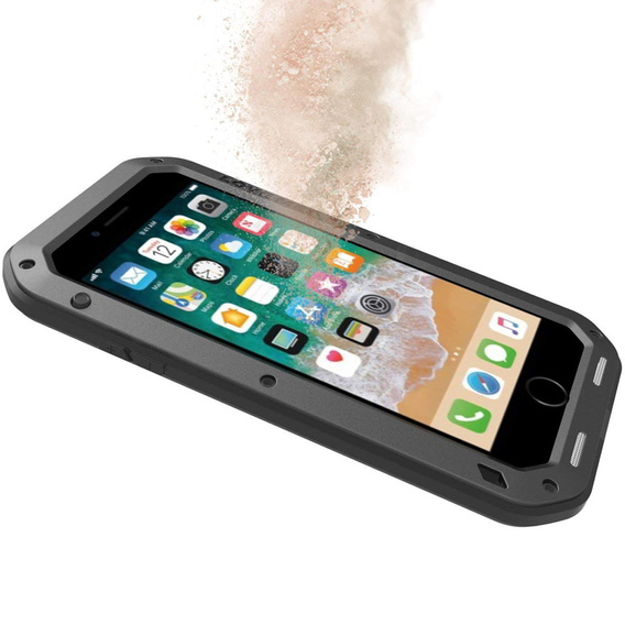 Love Mei Telefontok a iPhone 8 Plus / 7 Plus, armored with glass, fekete