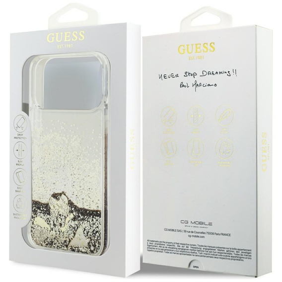 GUESS Liq. Glitter 4 Charms tok iPhone 17 Pro-hoz