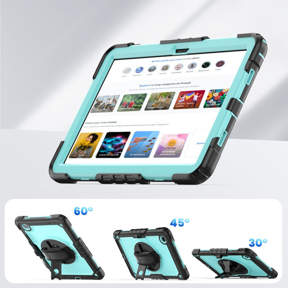 Páncélozott tok Lenovo Tab M11 iPad Pro 12.9 1, védő 360, hely a tollnak, kék