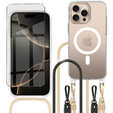Tok zsinórral iPhone 16 Pro-hoz, ERBORD MagSafe, átlátszó + képernyőüveg