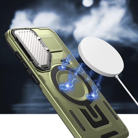 Tok Samsung Galaxy S24 FE, Military MagSafe with camera protection, zöld