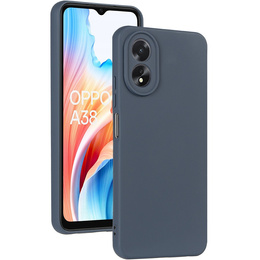 A tok Oppo A18 4G / A38 4G, Silicone Lite, sötétkék + 9H üveg