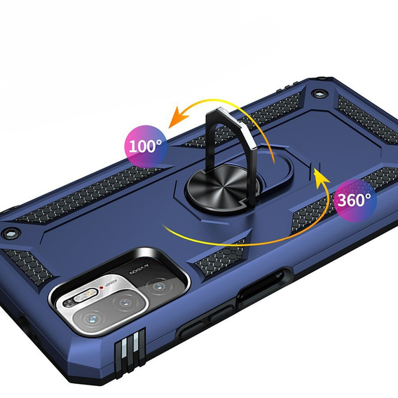 Páncélozott telefontok a Xiaomi Redmi Note 10 5G, Nox Case Ring, kék