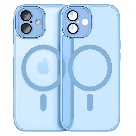 Tok iPhone 16-hoz, MagSafe, ERBORD Matt Case, kék + képernyőüveg