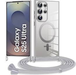 Tok Samsung Galaxy S25 Ultra, Electro MagSafe, ezüst + nyaklánc