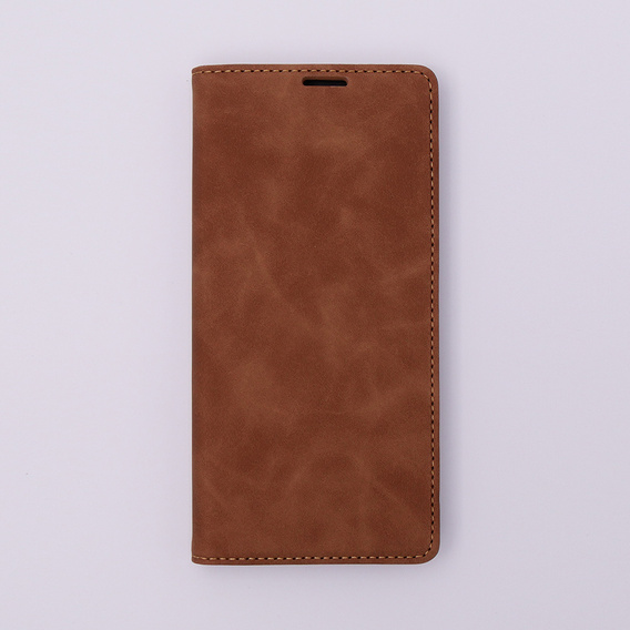 Telefontok a Xiaomi Redmi 12C, ERBORD Vintage, pénztárca patenttal, barna