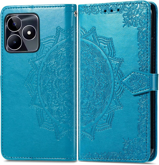 Pattintható tok a Realme Note 50, Mandala, kék