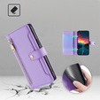 Pattintható tok a Realme 14 Pro 5G, Wallet Zipper Pocket, lila