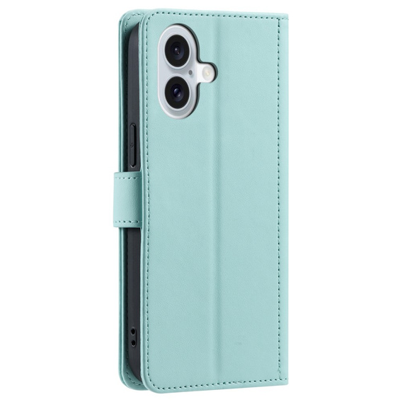 Flap tok iPhone 16 Plus, Rhombus Crossbody Leather, zöld