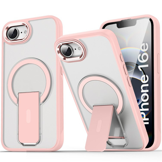 Tok Iphone 16E, Kickstand Matt Case, MagSafe, rózsaszín