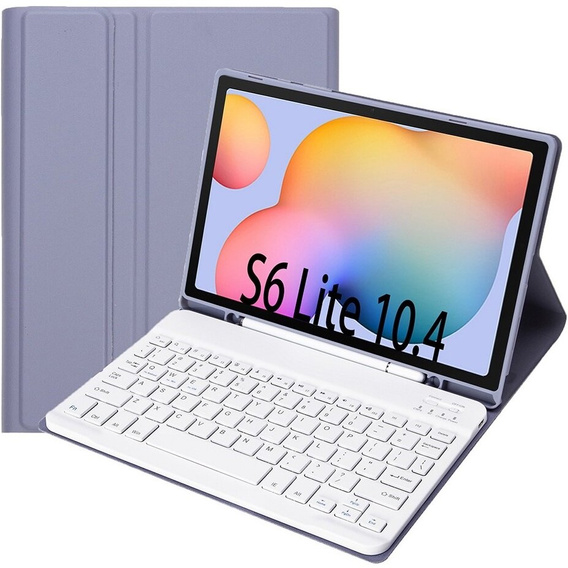 Tok + billentyűzet Samsung Galaxy Tab S6 Lite P610/P615 / S6 Lite 2022 10.4, Pen Slot, lila