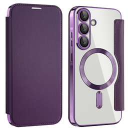 Pattintható tok a Samsung Galaxy A56, RFID Wallet MagSafe CamShield, lila