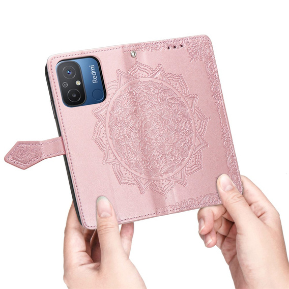 Pattintható tok a Xiaomi Redmi 12C, Mandala, rózsaszín rose gold