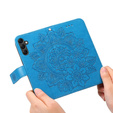 Pattintható tok a Samsung Galaxy A14 4G/5G, Mandala Flower, kék