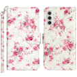 Pattintható tok a Samsung Galaxy A35 5G, Wallet, Roses fehér