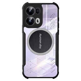 Tok Oppo Reno 13 Pro, mágneses lemezzel, átlátszó / fekete