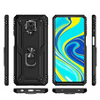 Páncélozott telefontok a Xiaomi Redmi Note 9S / 9 Pro, Nox Case Ring, fekete