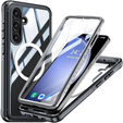 Tok Samsung Galaxy S24+ Plus készülékhez, Shockproof, fóliával, MagSafe-hoz, fekete