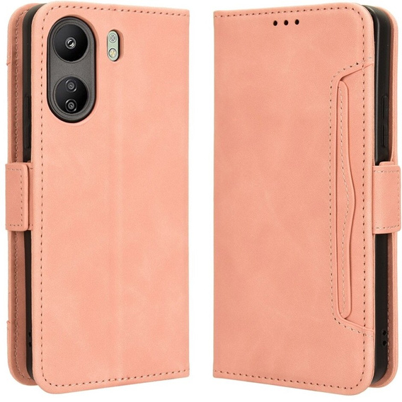 Pattintható tok a Xiaomi Redmi 13C / Poco C65, Card Slot, rózsaszín