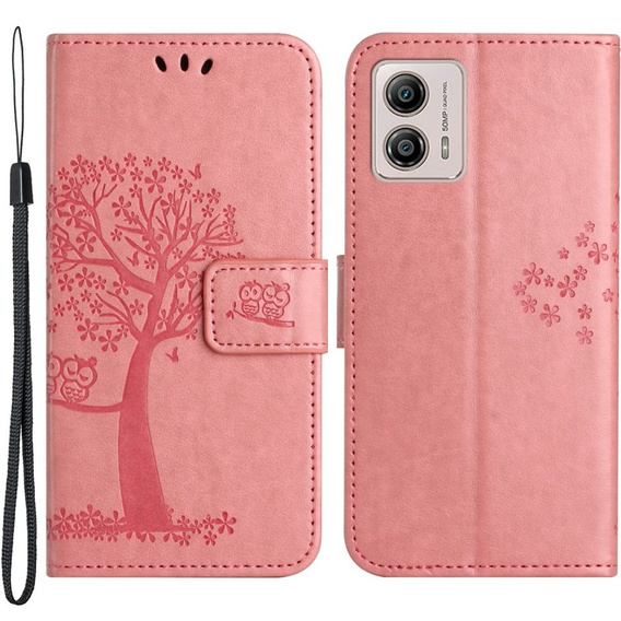 Pattintható tok a Motorola Moto G53 / G23 / G13, tree, rózsaszín