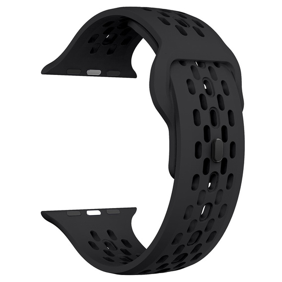 Szilikon szíj Apple Watch 1/2/3/4/4/5/6/7/8/SE/ULTRA 42/44/45/45/49MM órához, fekete