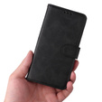 Pattintható tok a Samsung Galaxy A34 5G, Leather Wallet, fekete