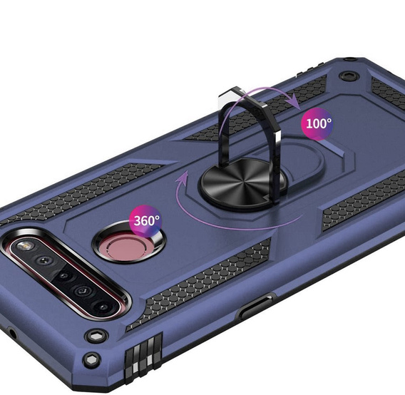 Páncélozott telefontok a LG K51S, Nox Case Ring, kék