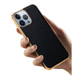 Telefontok a iPhone 14 Pro, Cowhide Leather, fekete