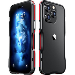 Teletok LUPHIE iPhone 14 Pro-hoz, Armor Bumper, fekete / piros